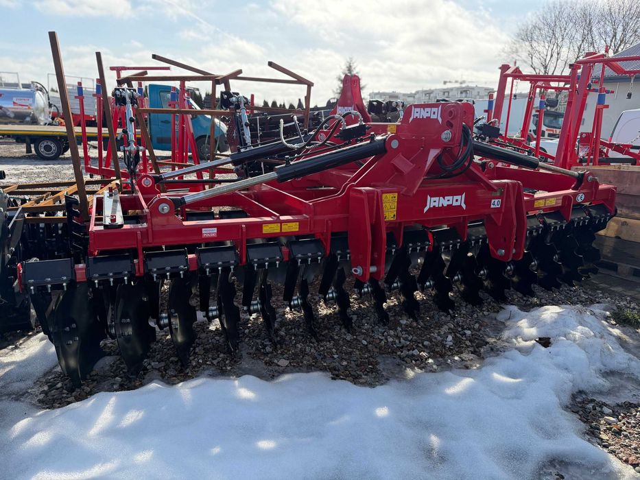 Brona talerzowa 4.0M Hydrauliczna Wał daszkowy Fi600mm JANPOL 5M 6M