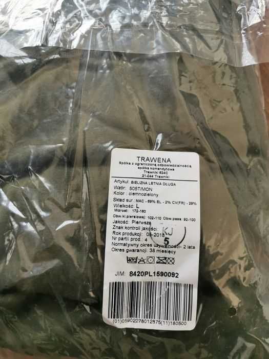 Bielizna wojskowa letnia długa termoaktywna wzór 505T/MON rozmiar L