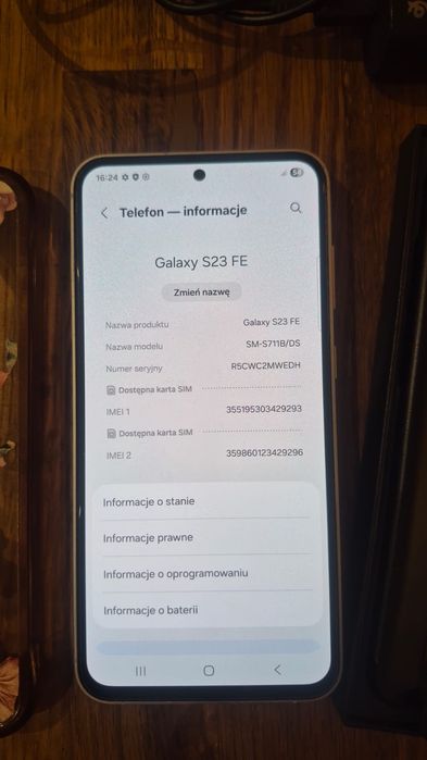 Samsung s23 fe + etui i ładowarka