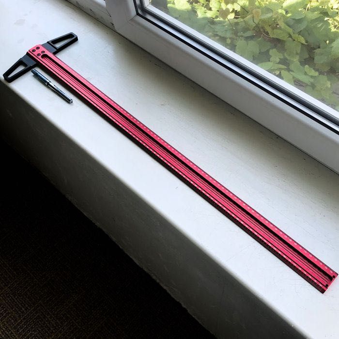 Столярний косинець 760 мм /Отвори для розмітки/Кутник Т-Образний/YOMO