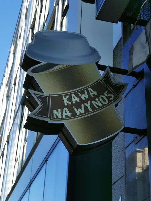 Reklama led Makieta zewnętrzna KAWA NA WYNOS kaseton