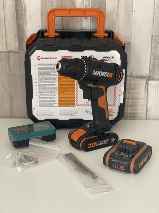 Worx wx100 wkretarka wiertarka zestaw + akumulator