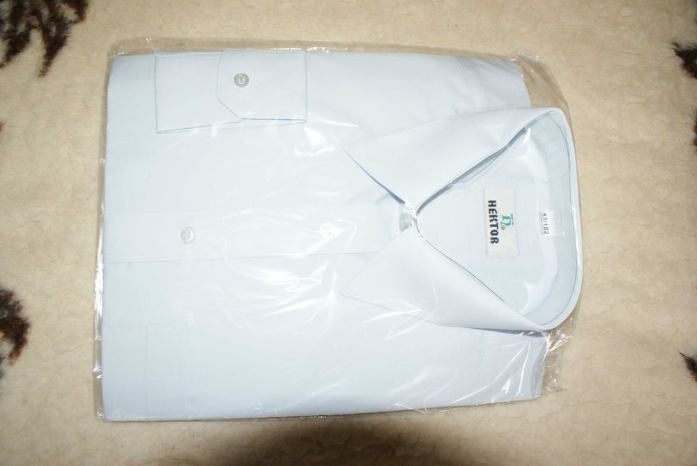 Koszula HEKTOR 43/182, długi rękaw, błękitna, 80% bawełna