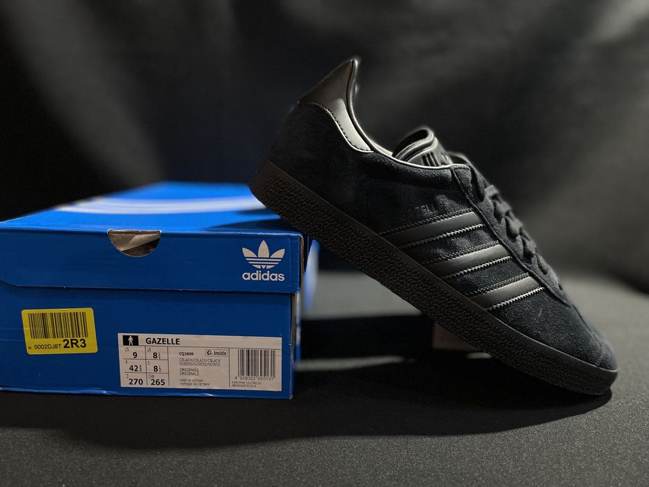 Кроссовки Adidas Gazelle black оригинал чёрные
