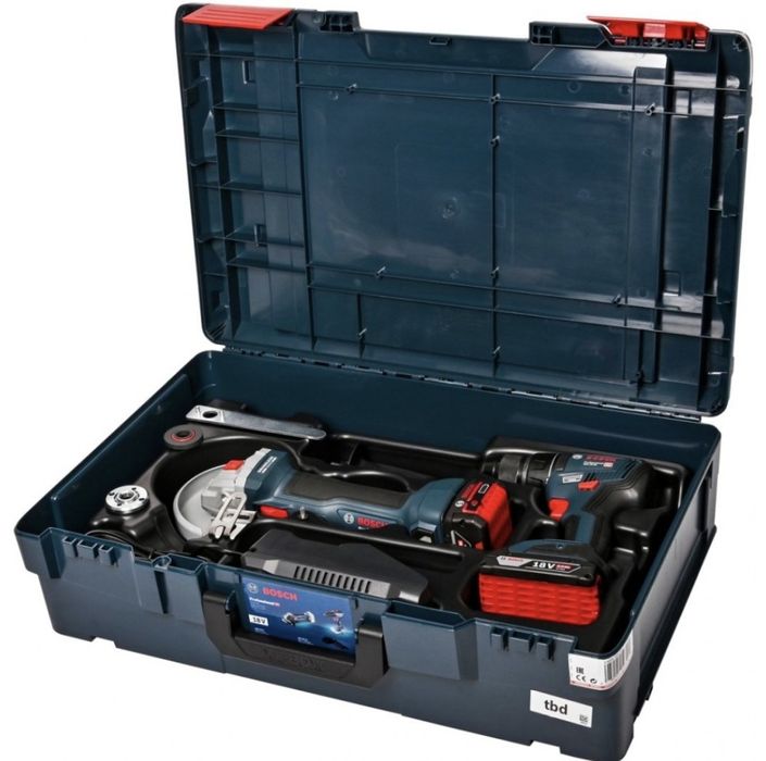 Bosch zestaw Combo szlifierka + wiertarko-wkretarka walizka XL baterie