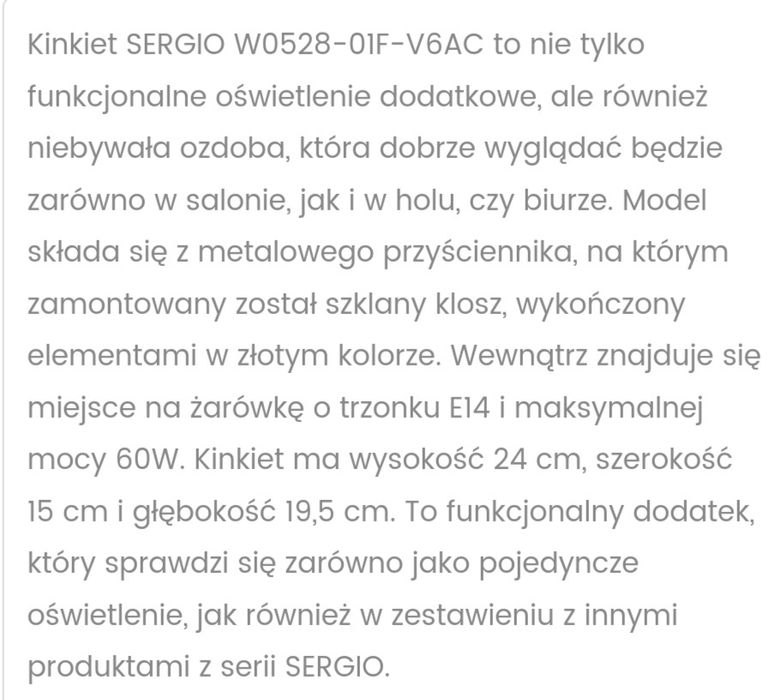 Kinkiet Sergio 2szt.