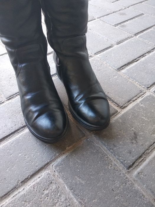 Сапоги кожаные зима
