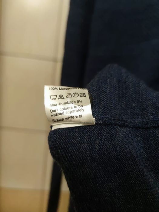 Sweter klasyczny niebieski granatowy XL samsoe samsøe męski wełna swet