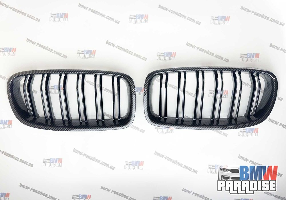 УЦЕНКА! Двойная решетка радиатора БМВ Ф30 карбон М-стиль