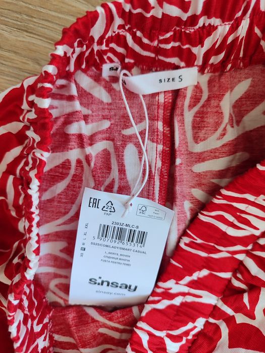 Sinsay komplet set wiskoza spódnica bluzka top S 36