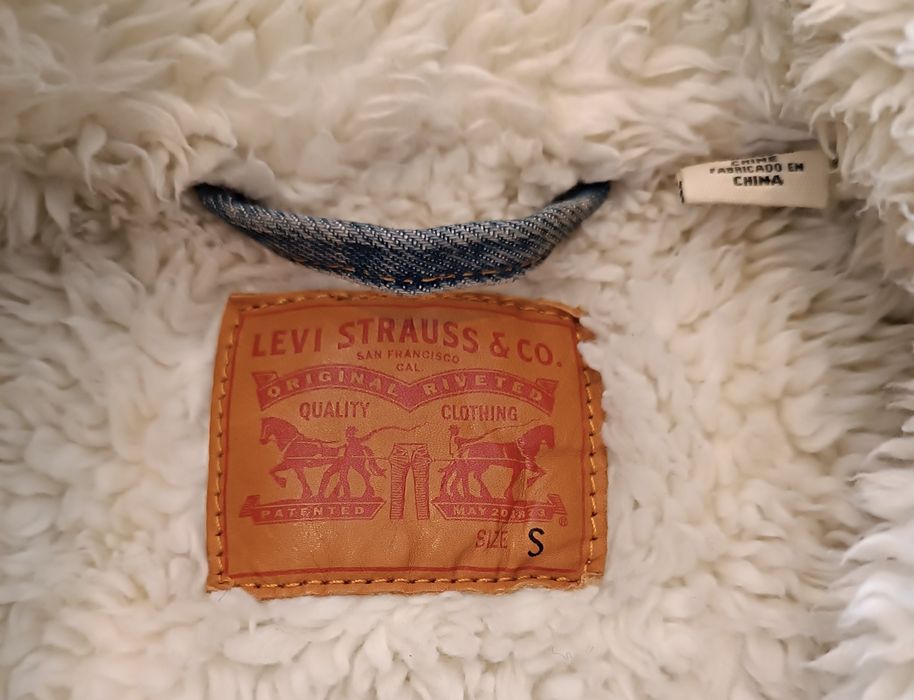 Sherpa Levi's Trucker Kurtka Jeans Oryginalna Miś Ocieplana