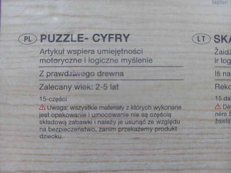 Drewniane Puzzle "Krokodyl" wiek 2-5 lat