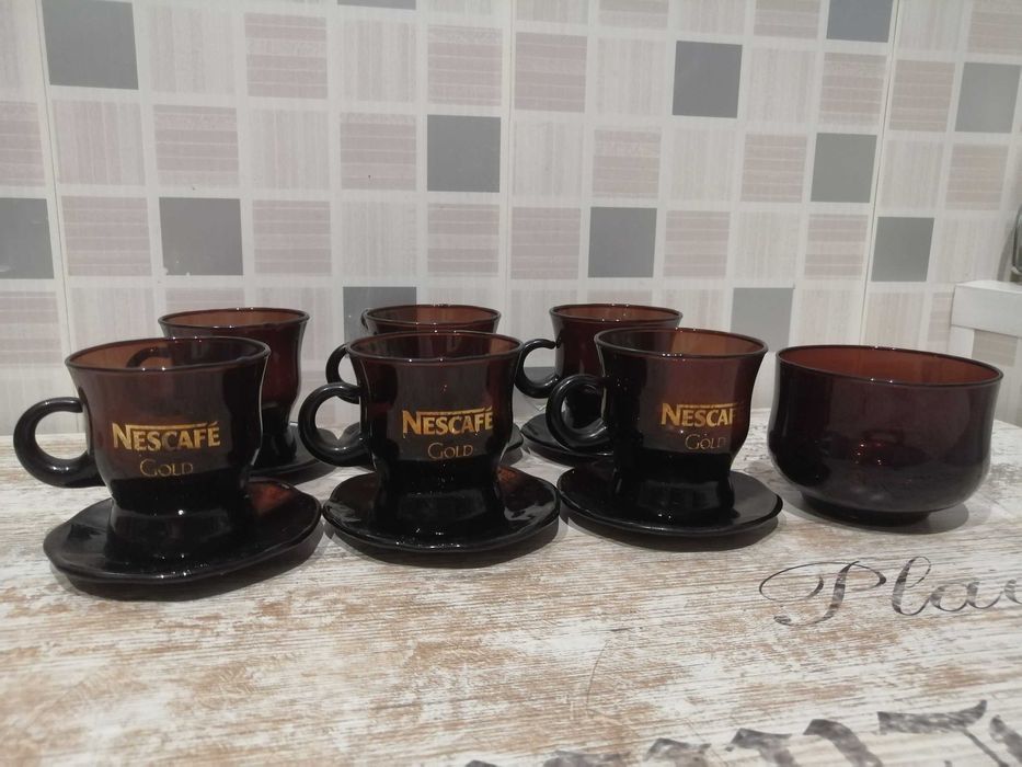 Кофейный сервиз набор посуды NESCAFE чашки блюдца сахарница 6 персон
