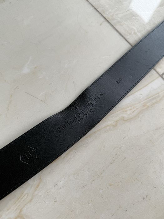 Кожаный ремень Philipp Plein Hexagon PP78 (Оригинал, размер 105) / Шкіряний ремінь