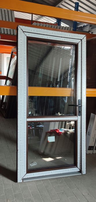 DRZWI Kacprzak 100x210 Drzwi ZEWNĘTRZNE PCV Sklepowe Orzech Lider OLX