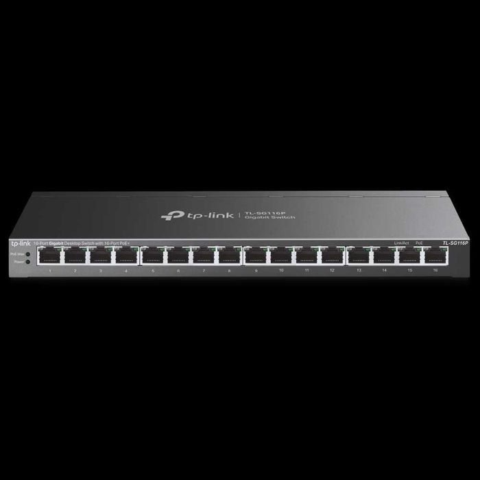 Новый Poe Гигабит 16-портовый Свитч Тп линк TL-SG116P 16 Poe+ 120 Вт