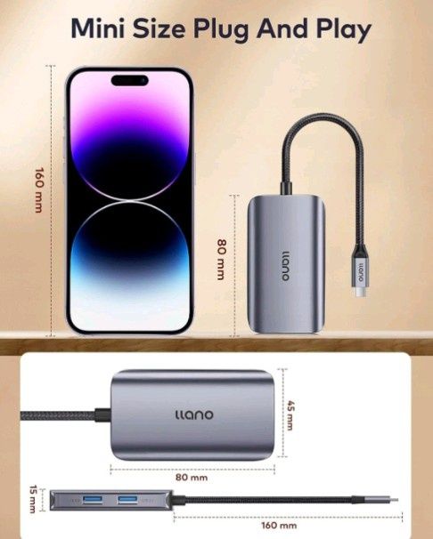 Hub USB C 3.2 Gen 2, stacja dokująca USB Hub 5 w 1, 4 porty USB-C 10 G