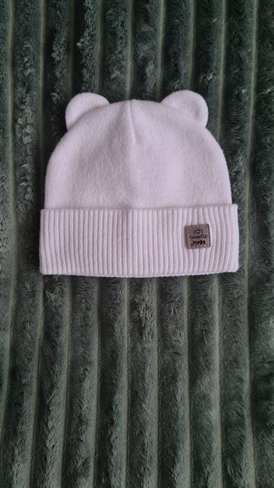 Шапка дитяча, шапка з вушками, шапка з підворотом