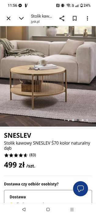 Stolik kawowy Jysk Sneslev