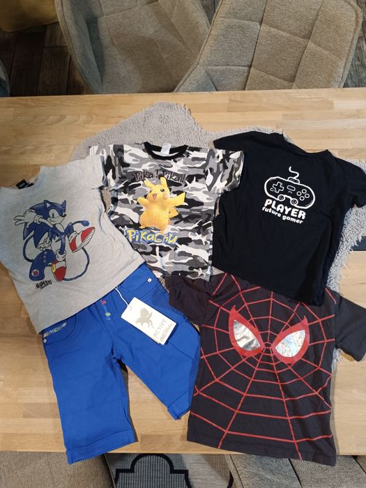 Zestaw letnich ciuchów chłopięcych 110