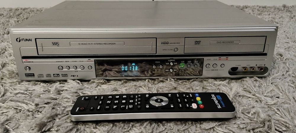 Magnetowid Nagrywarka VHS DVD HDD FUNAI HDR-A2635 Hi-Fi 6 głowic pilot