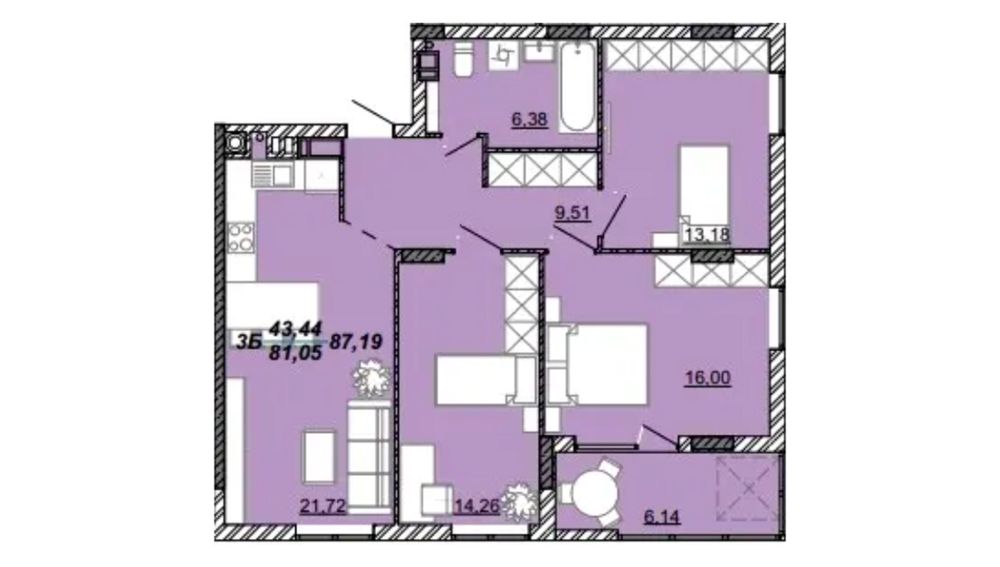 Продаж 3-кімнатної квартири, м. Кременець