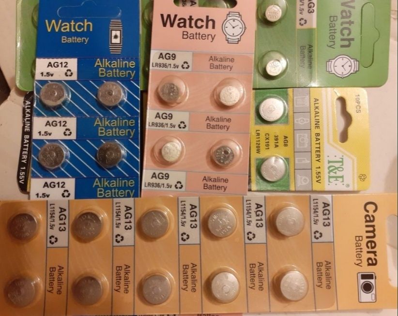 Батарейки Аг,Ag 3,9,8,12,13 LR44, LR1154 для слухового аппарата и др.