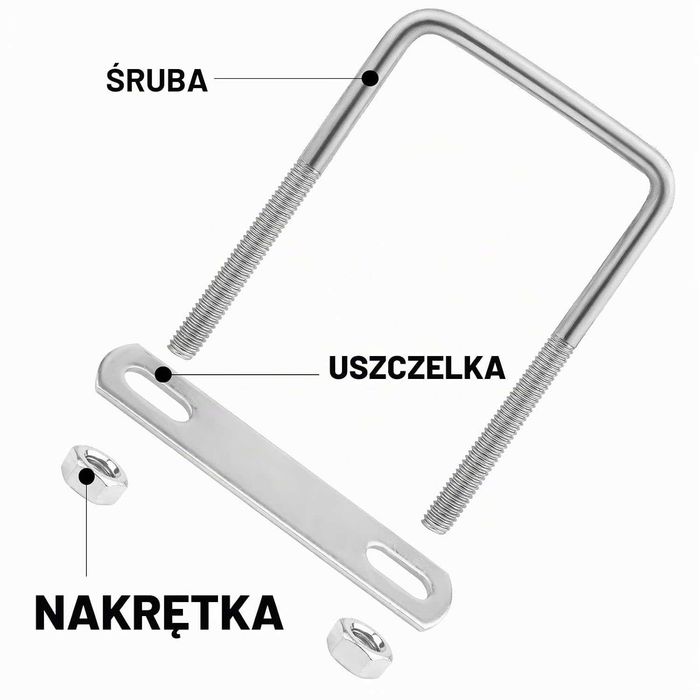 Śruba montażowa typu U 50x80mm 4 sztuki stal nierdzewna Nizirioo