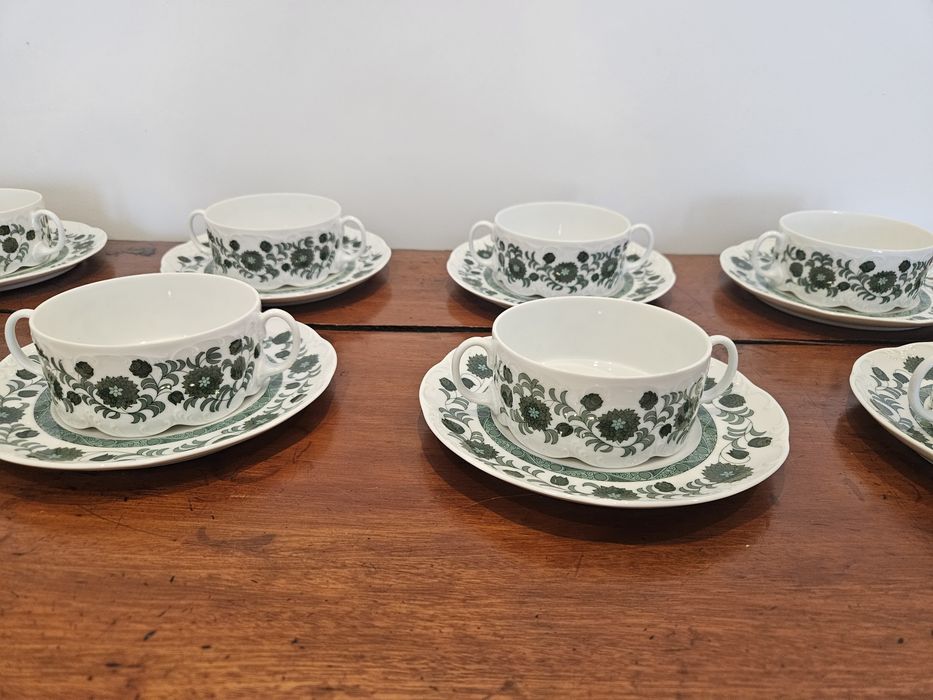 Rosenthal Monbijou Giscard Green- 8szt bulionówek ze spodkami