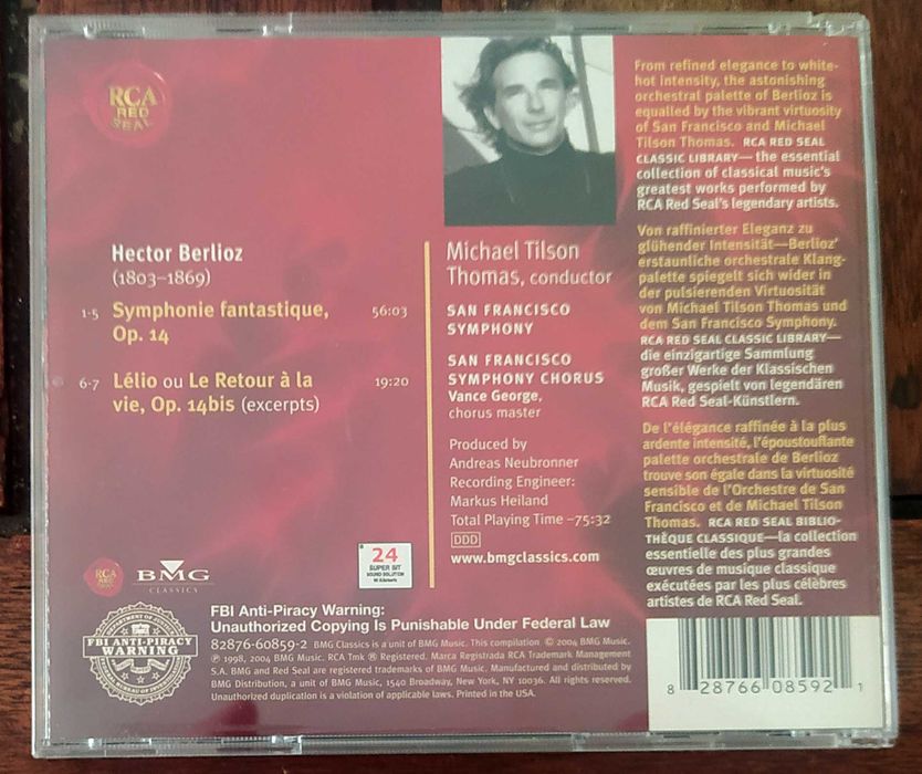 Berlioz: Symphonie fantastique (San Francisco Symphony, Tilson Thomas) RCA Red Seal CD