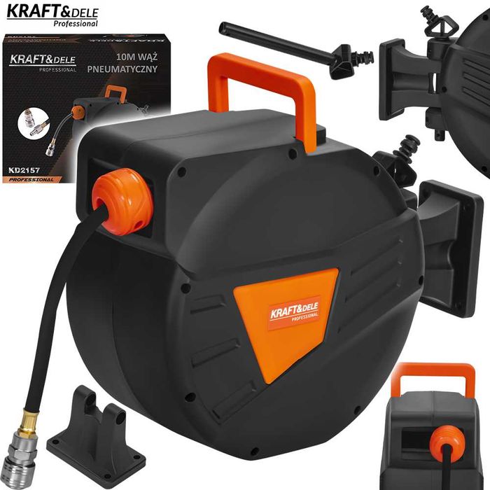 KRAFT&DELE Wąż Pneumatyczny Zwijany Bęben Na Zwijaku 10m 1/4" KD2157