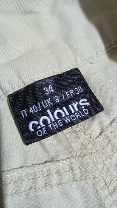 Colours od the world spodnie beżowe cienki jeans beige S/M