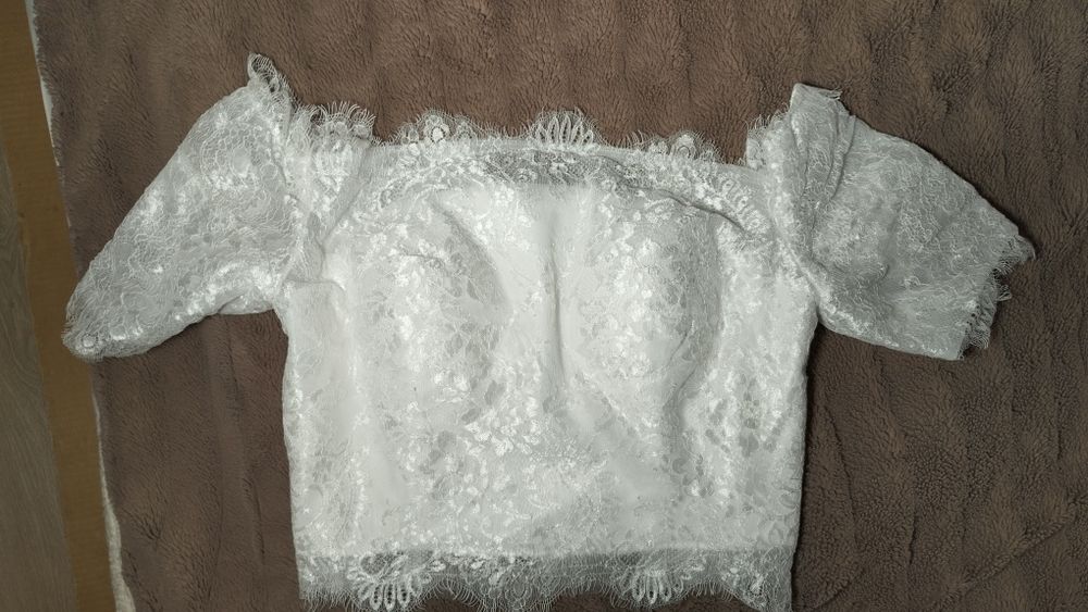 Piękna delikatna boho suknia ślubna - dwuczęściowa nowa