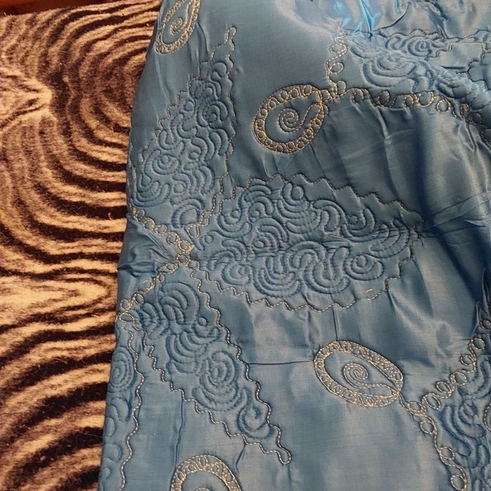 Colcha acolchoada bordada dupla face64729900118403126