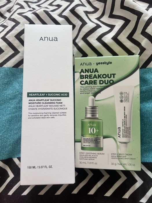 Набір Anua  сироватка +крем  (Azelaic Acid 10), пінка Anua