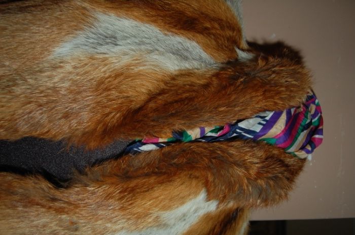 Futro z lisa rudego, naturalne, krótki płaszcz,