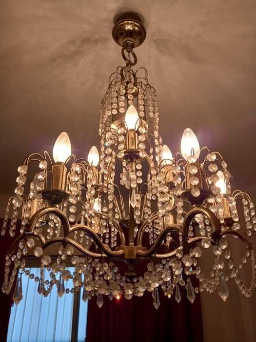 Crystal Chandelier with Gold Finish