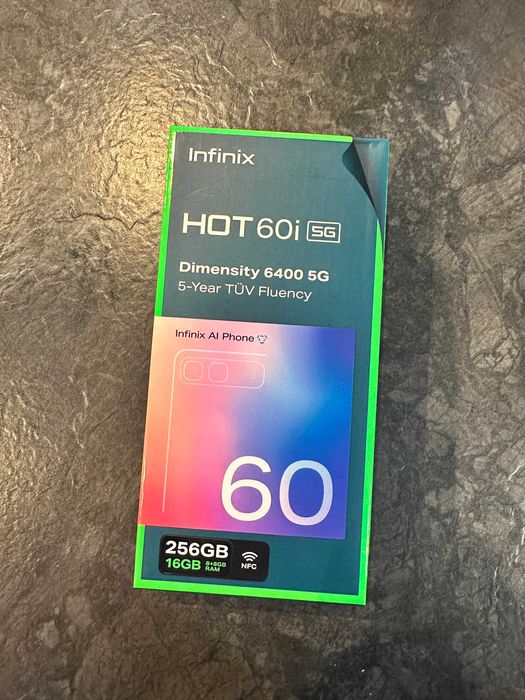 INFINIX Hot 60i 5G 8/256GB 6.75" 120Hz Czarny Nowy