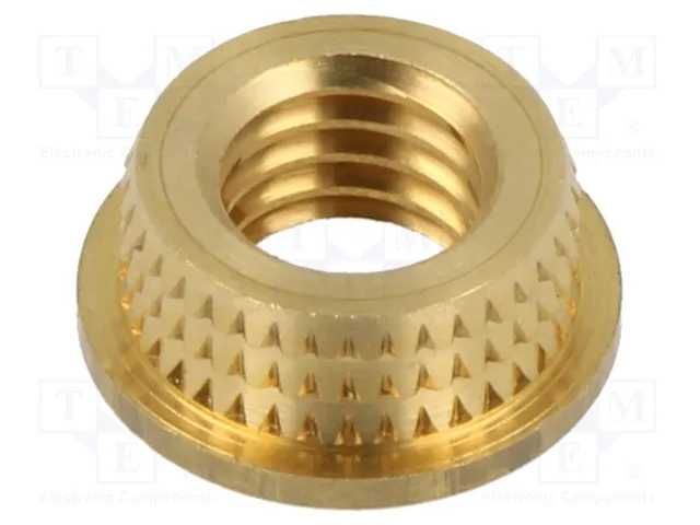 Wkładka gwintowana; mosiądz; M8; BN 37905; Dł: 4,75mm; do plastiku