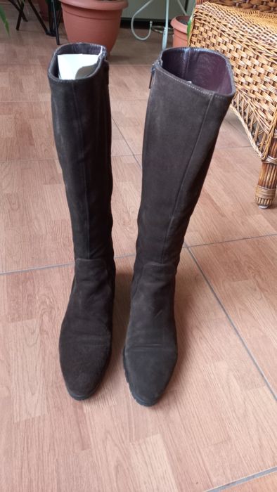 Сапоги женские замшевые
