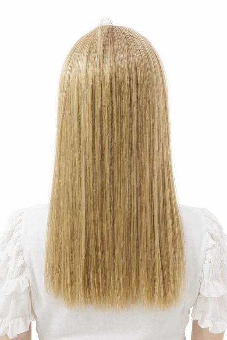 Długa peruka termiczna z grzywką blond beżowy -Nessaja salon peruk KRK