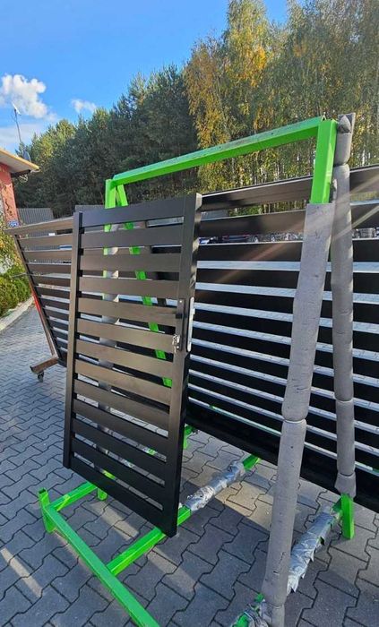 Aluminiowa brama przesuwna + furtka n80 - DOSTĘPNA OD RĘKI