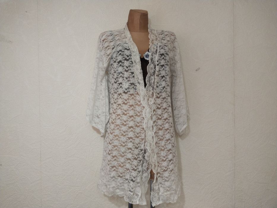 Белый прозрачный пеньюар безразмерный