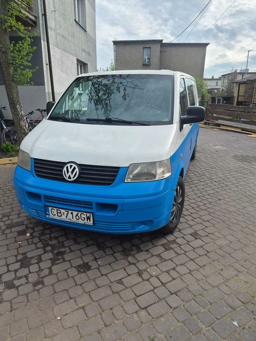 Volkswagen Transporter T5 1.9 TDI LONG | 6-osobowy | Uszkodzony silnik | OC + przegląd
