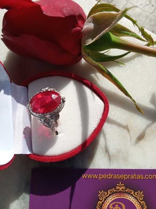 Anel em Prata com Rubi Certificado