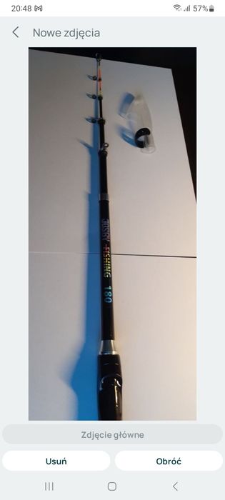 Wędka spinning 180 cm carbon, teleskop