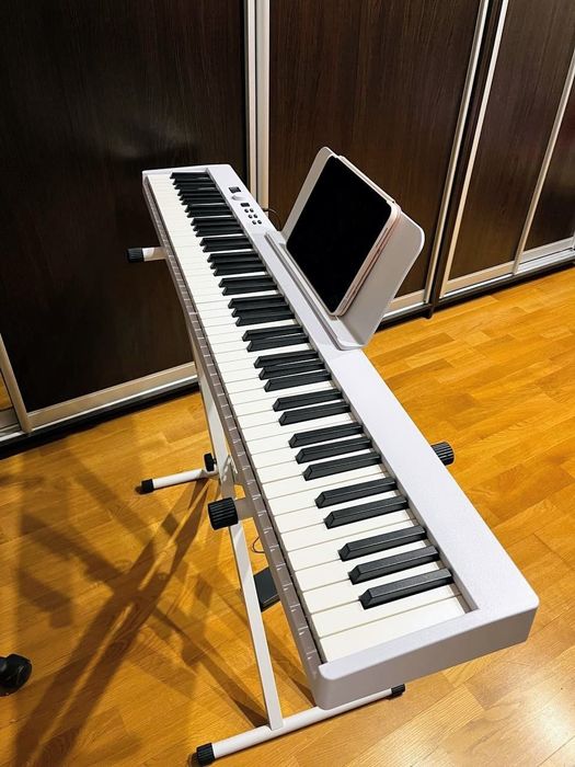Нове біле цифрове піаніно складне портативне