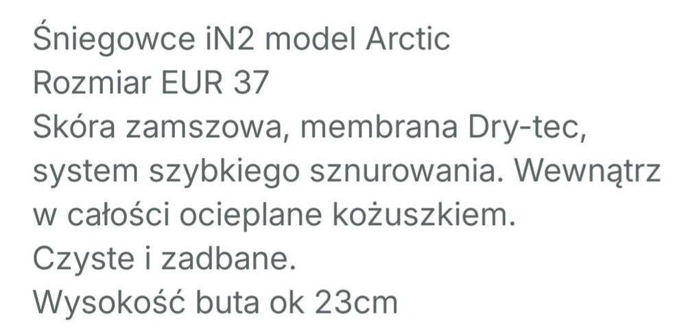 Skórzane śniegowce iN2 Arctic 37