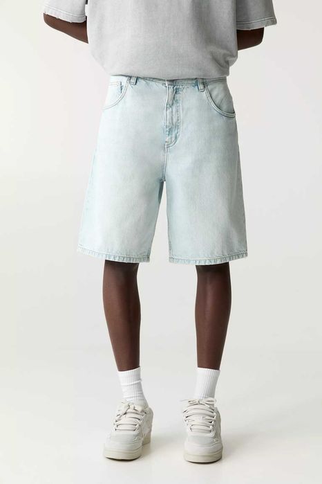 Шорти PULL&BEAR Baggy Fit (S) Чоловічі Широкі Блакитні Сині Джинсові Скейтерські На Літо Нові