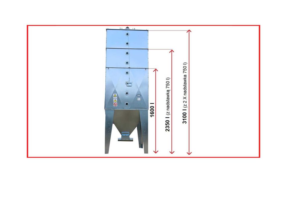 Pojemnik paszowy BIN 1600L 2350L 3100L Silos paszowy Zbiornik na paszę